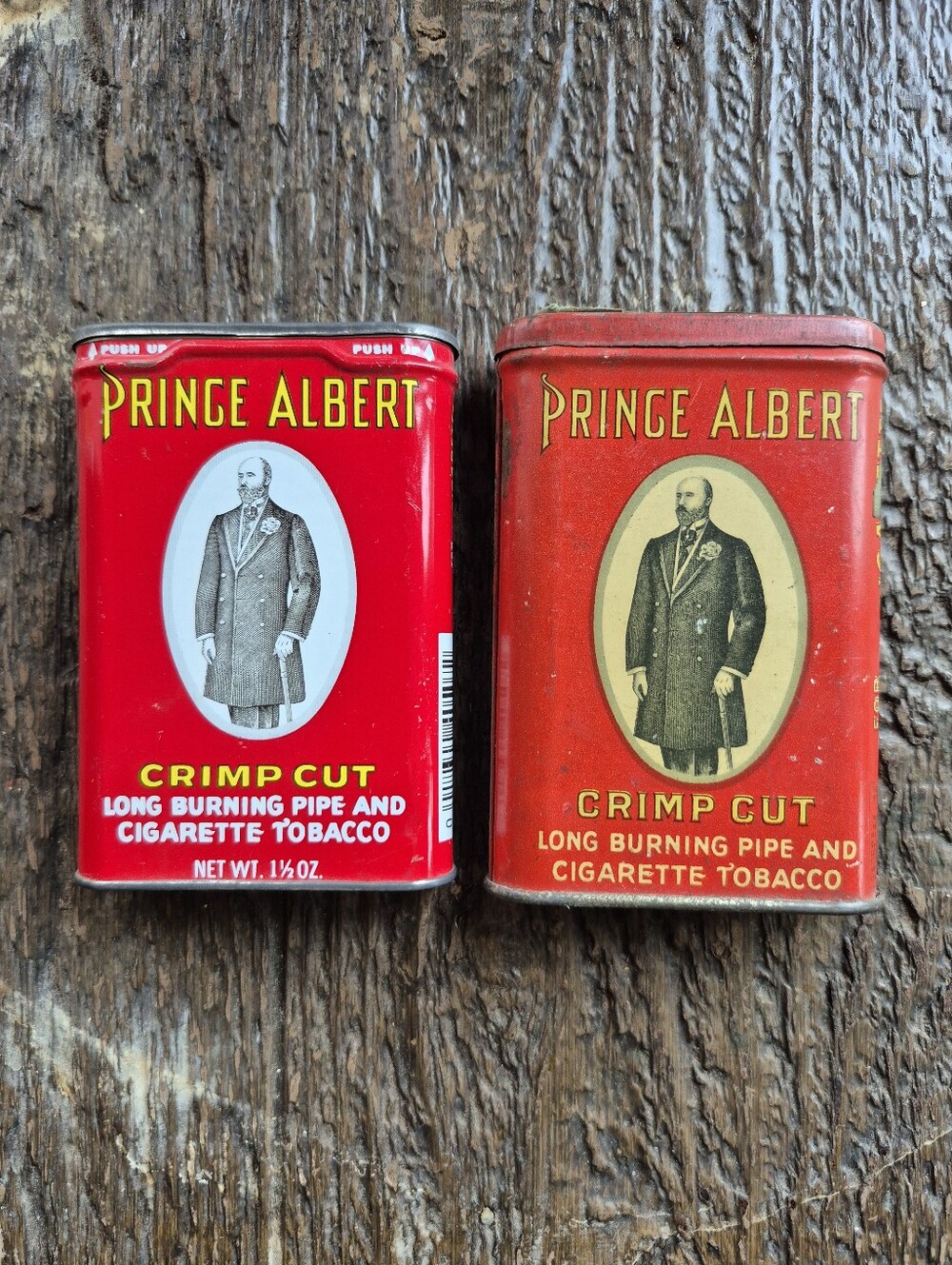 Vintage Prince Albert Red Crimp Cut Tobacco Tin